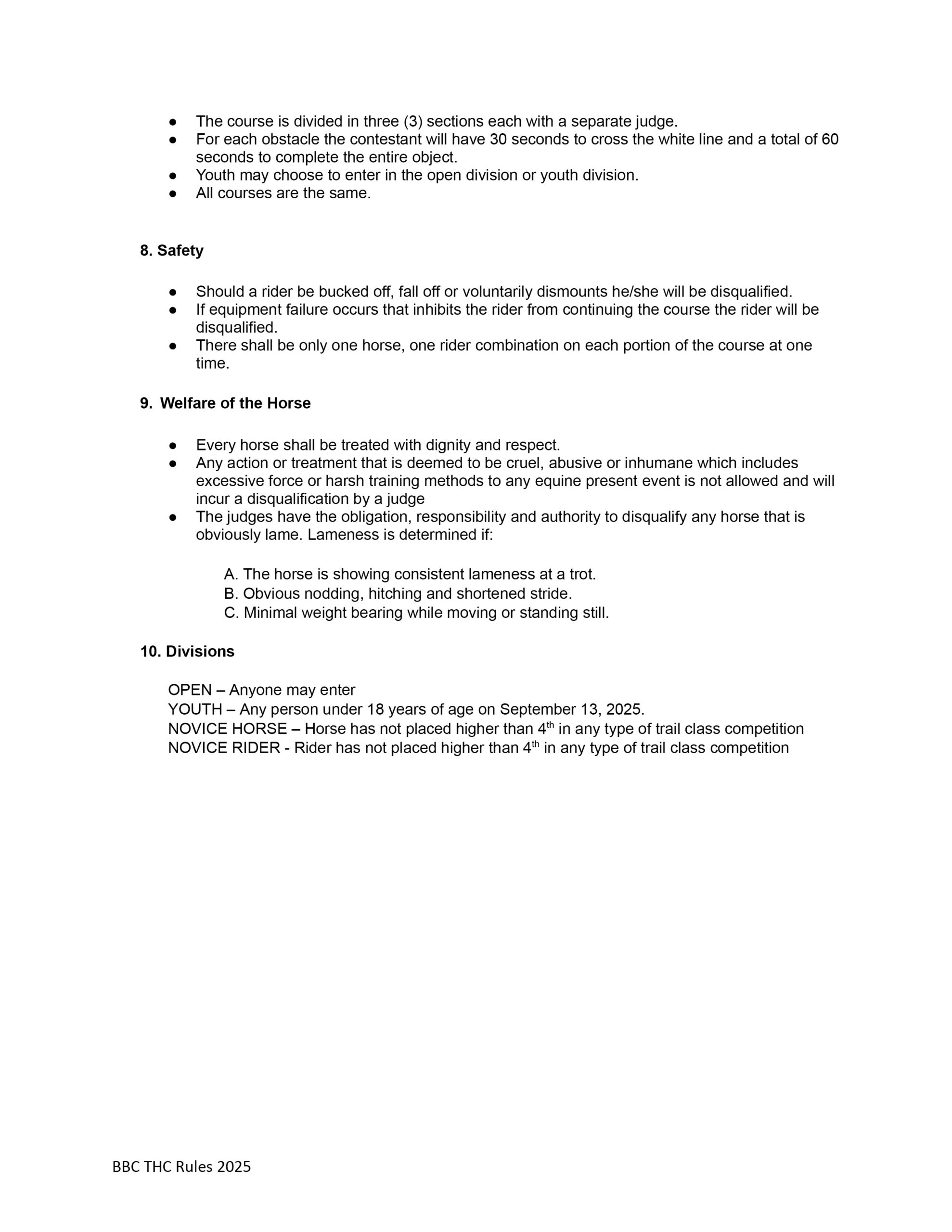 BBC Trail Challenge Rules 2025-2